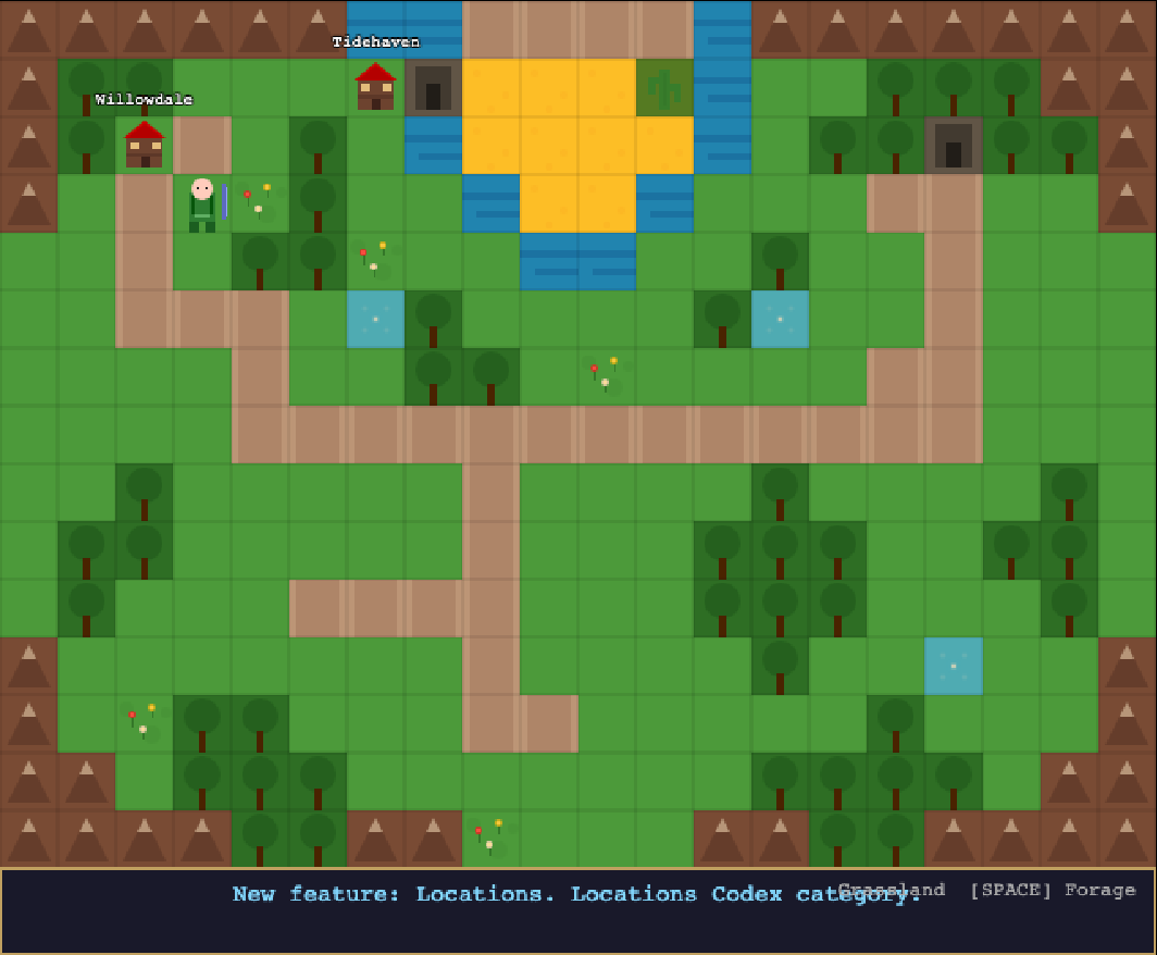A hero exploring the colorful 2D&D overworld.